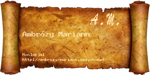 Ambrózy Mariann névjegykártya
